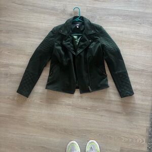 Kut from the Kloth Deep Green Quilted Moto Jacket